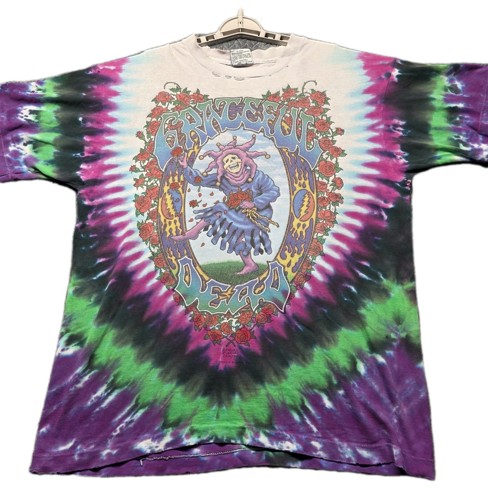 VTG Grateful Dead Seasons of the Dead Tie-Dye T-Shirt Men’s XL Liquid Blue 1993