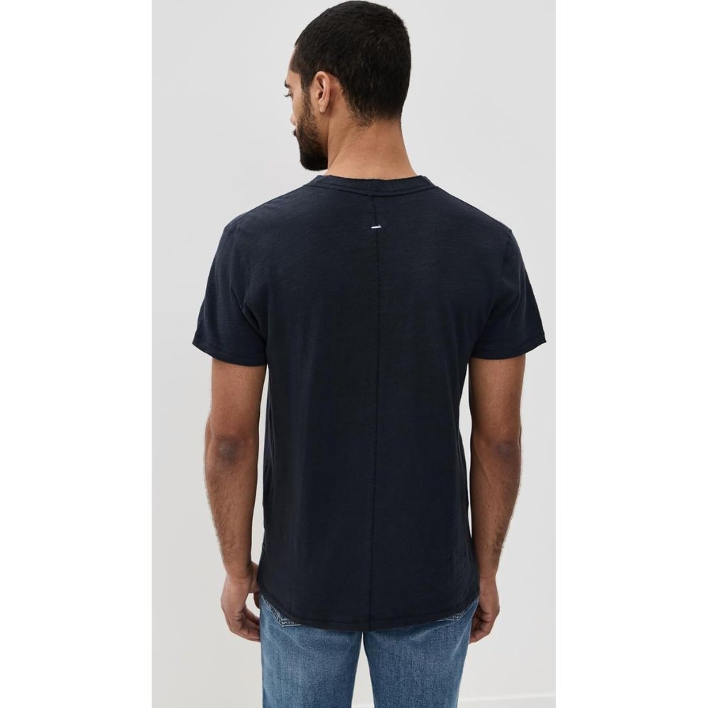 Rag & Bone Mens Classic Deep Navy Short Sleeve Pull On Cotton Henley Tee New
