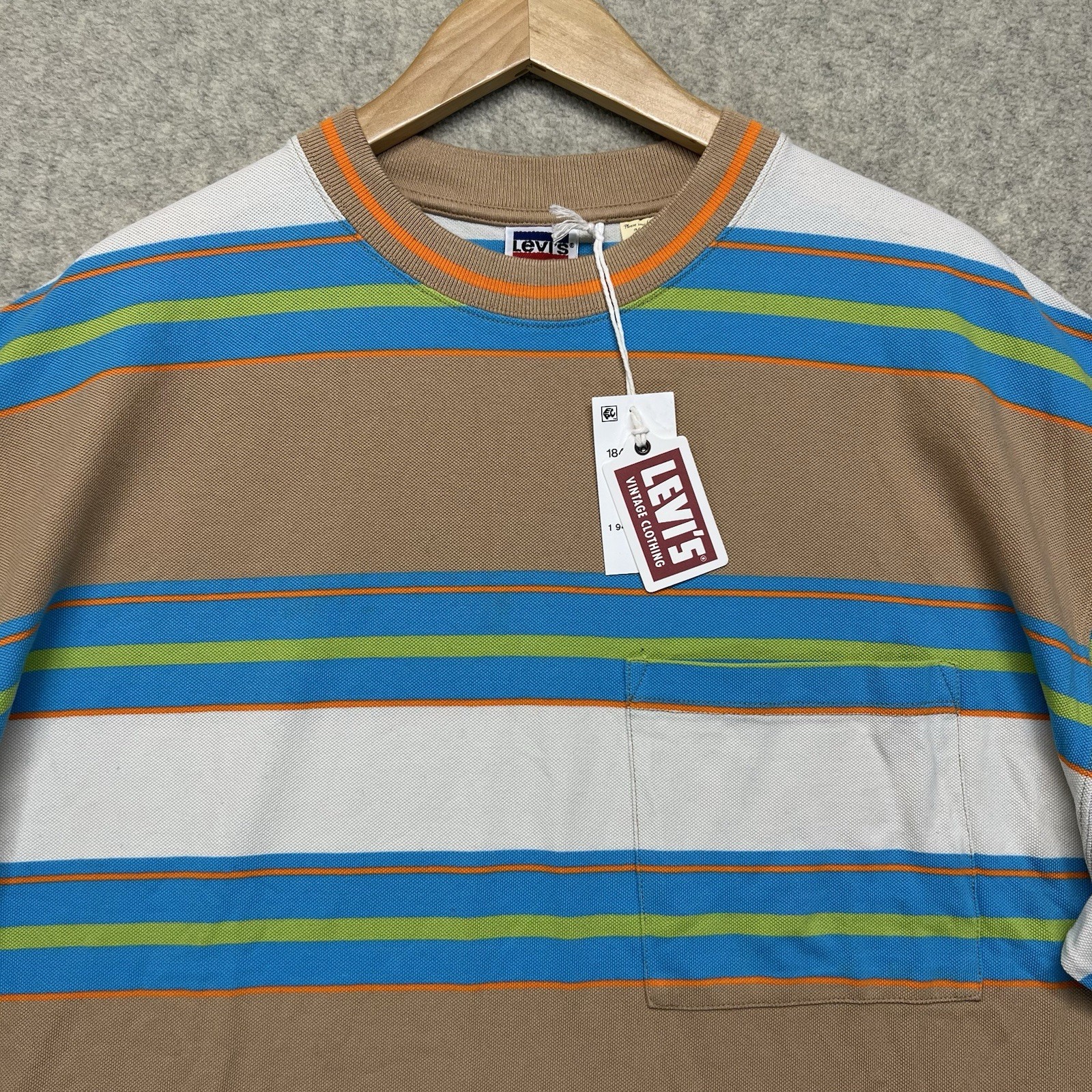 Levi’s Vintage Clothing Striped Pocket Tee Size M Made in Portugal NWT