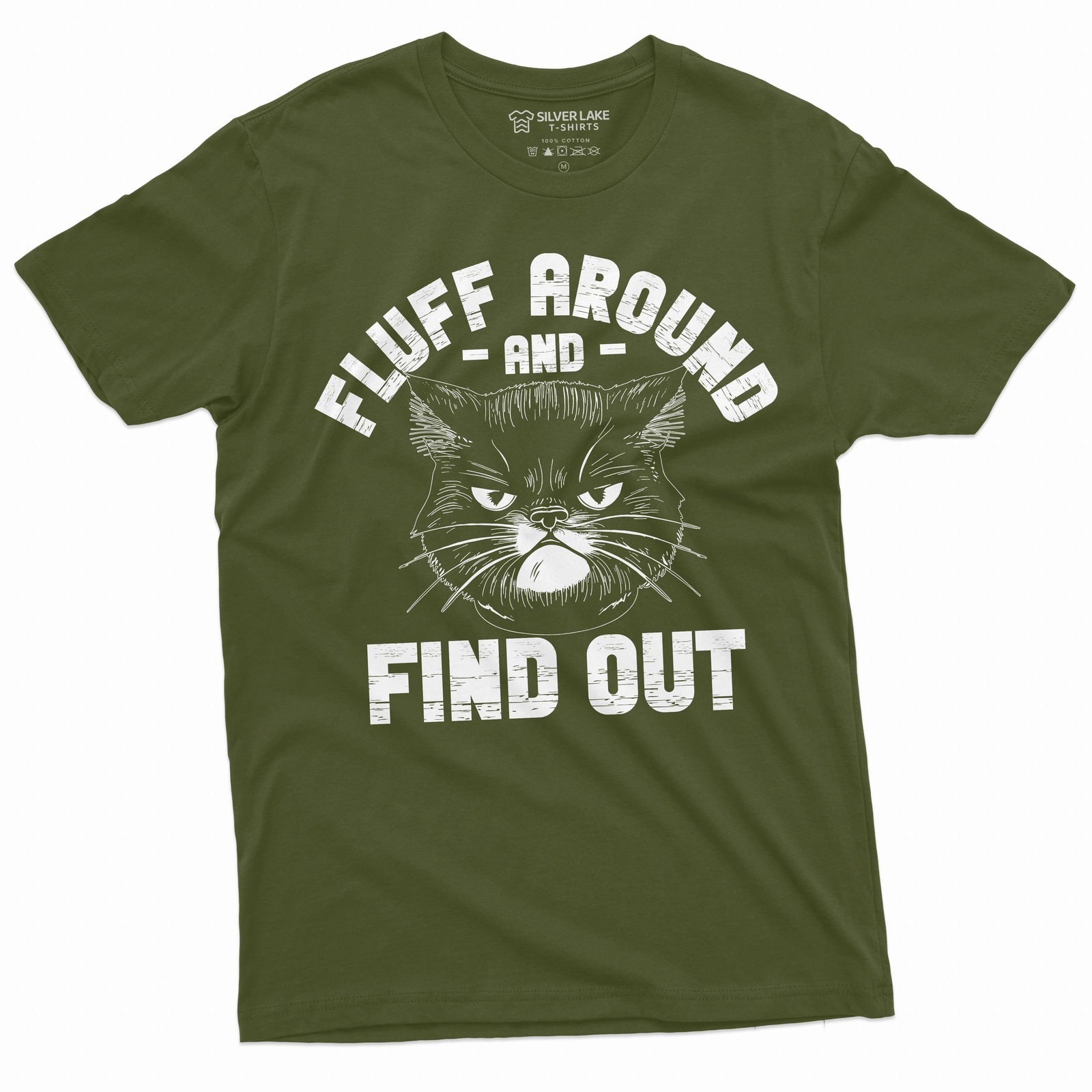 Cat funny T-shirt fluff around and find out tee shirt funny cat owner gift tee