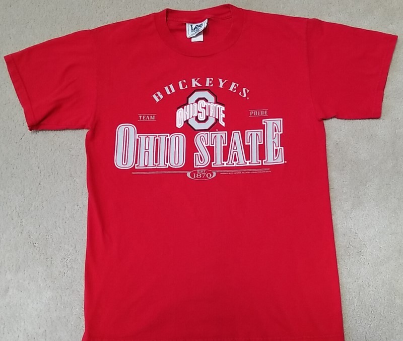 BUCKEYES OHIO STATE EST 1870 Lee Sport T-Shirt Adults Medium Red