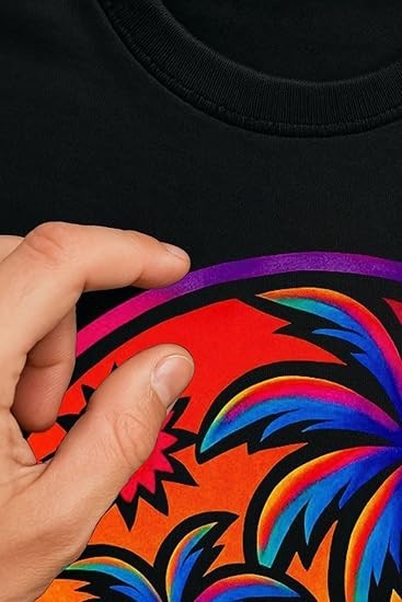 Tropical Sunset Palm Tree T-Shirt – Unisex Black Rainbow Beach Graphic Tee