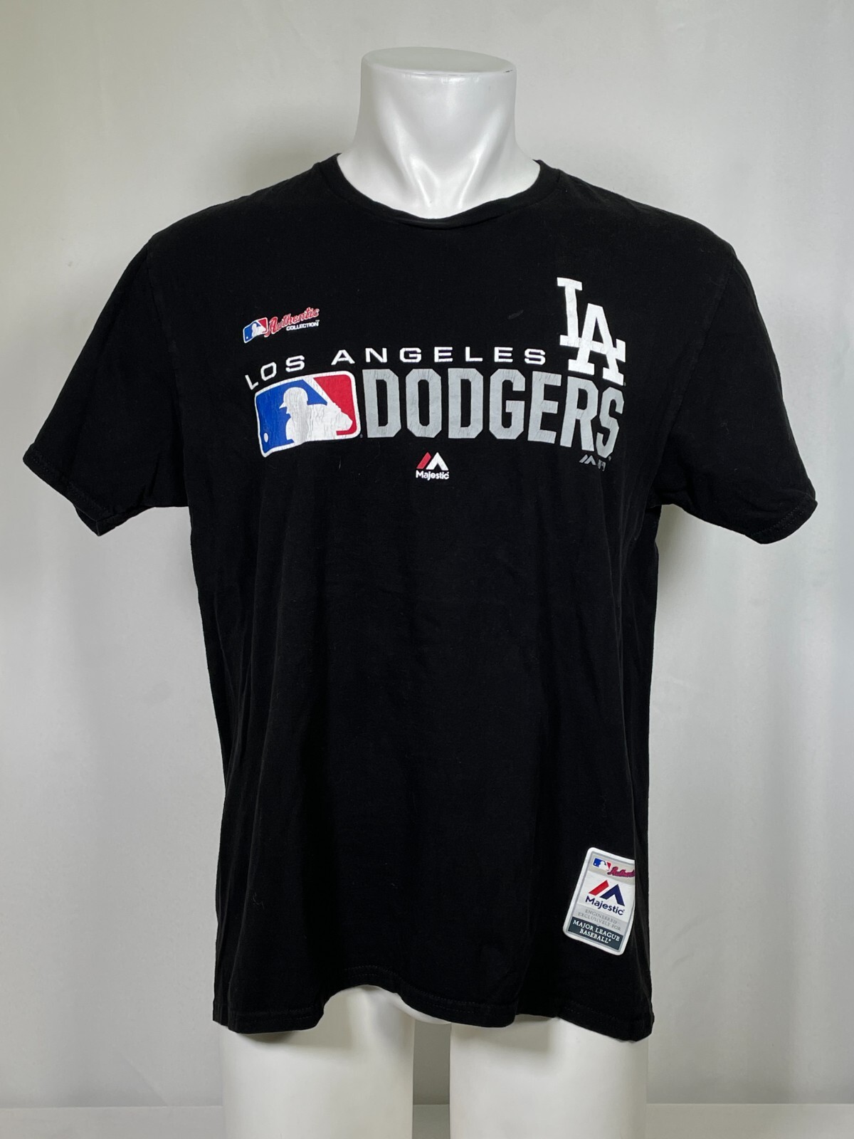 Los Angeles Dodgers MLB Majestic Black Wordmark T-Shirt Men’s LARGE