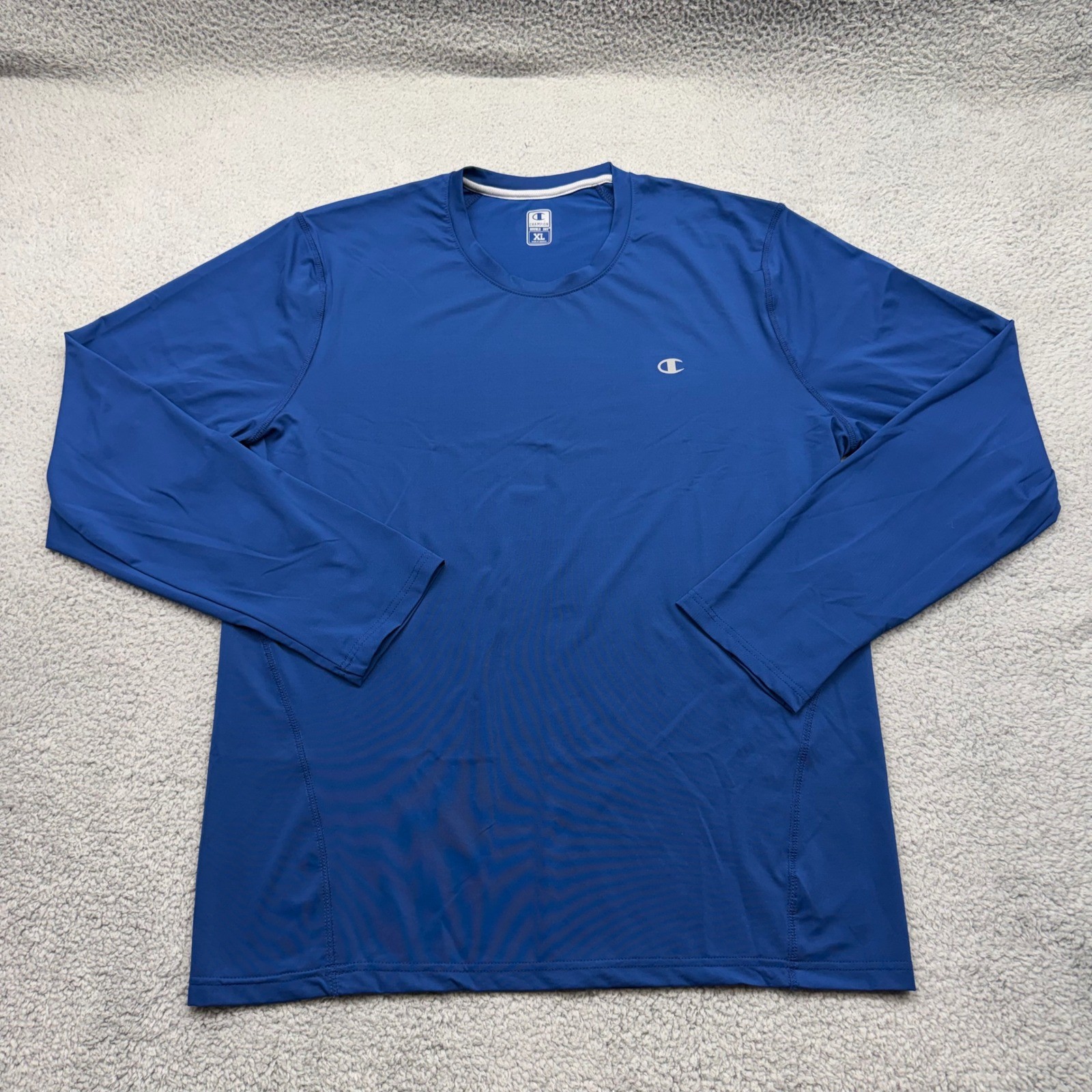 Champion Double Dry 516374 Mens XL Blue L/S Polyester/Spandex Performance Shirt