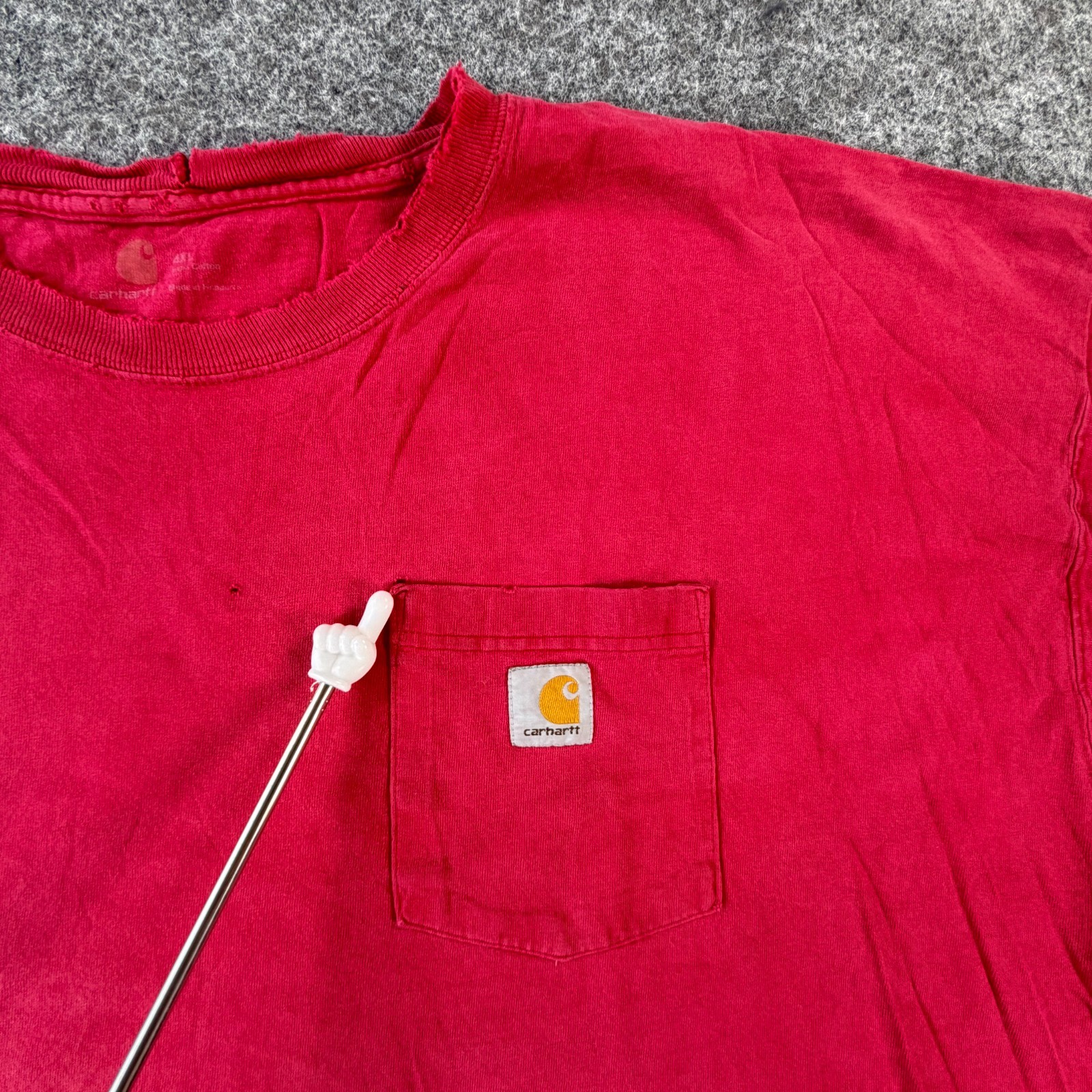 Carhartt Iconic K87 Pocket T Shirt Mens 4XL Red Cotton Short Sleeve Loose Fit