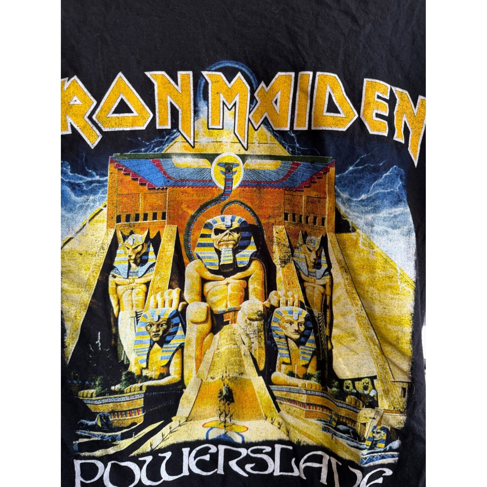 Iron Maiden Powerslave Tour 84-85 Graphic T-Shirt Black Small