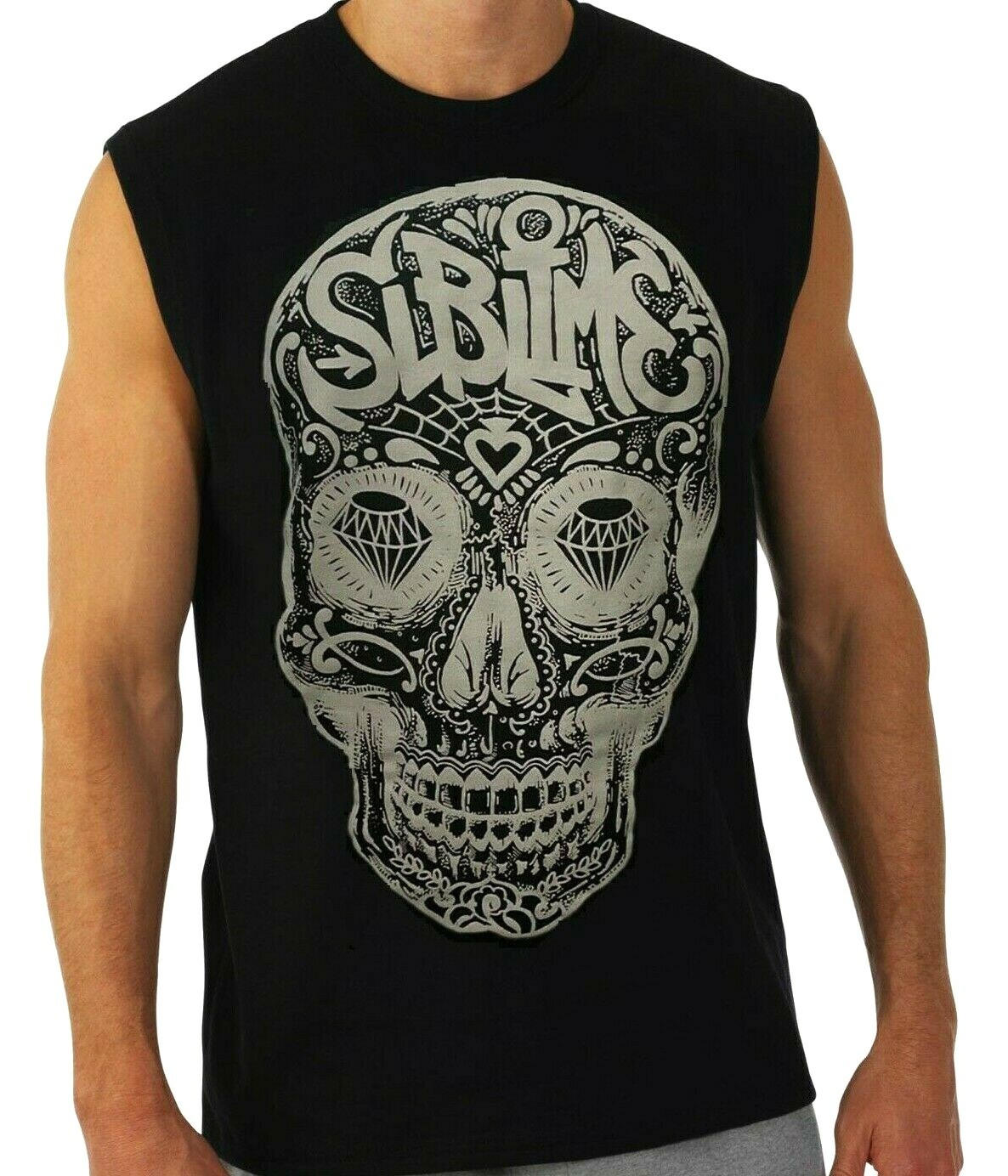 SUBLIME SKULL PUNK ROCK Band Black Muscle Shirt