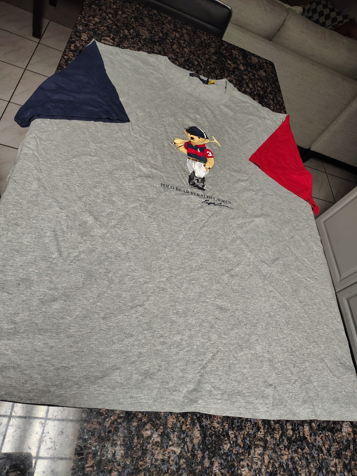 Polo Ralph Lauren Polo Player Bear T-Shirt Gray Big & Tall Men’s Size 4XB