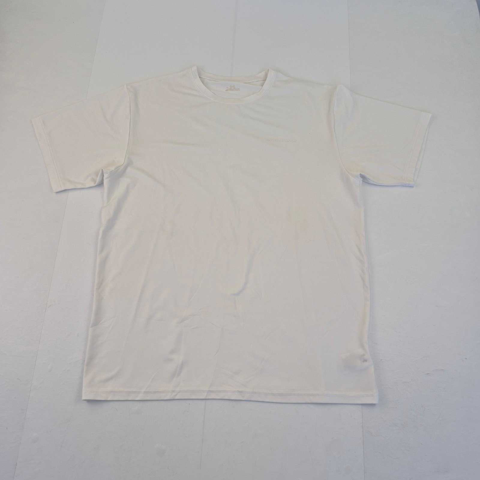 UNDER ARMOUR T-Shirt XL White Men’s Polyester Elastane Sportswear