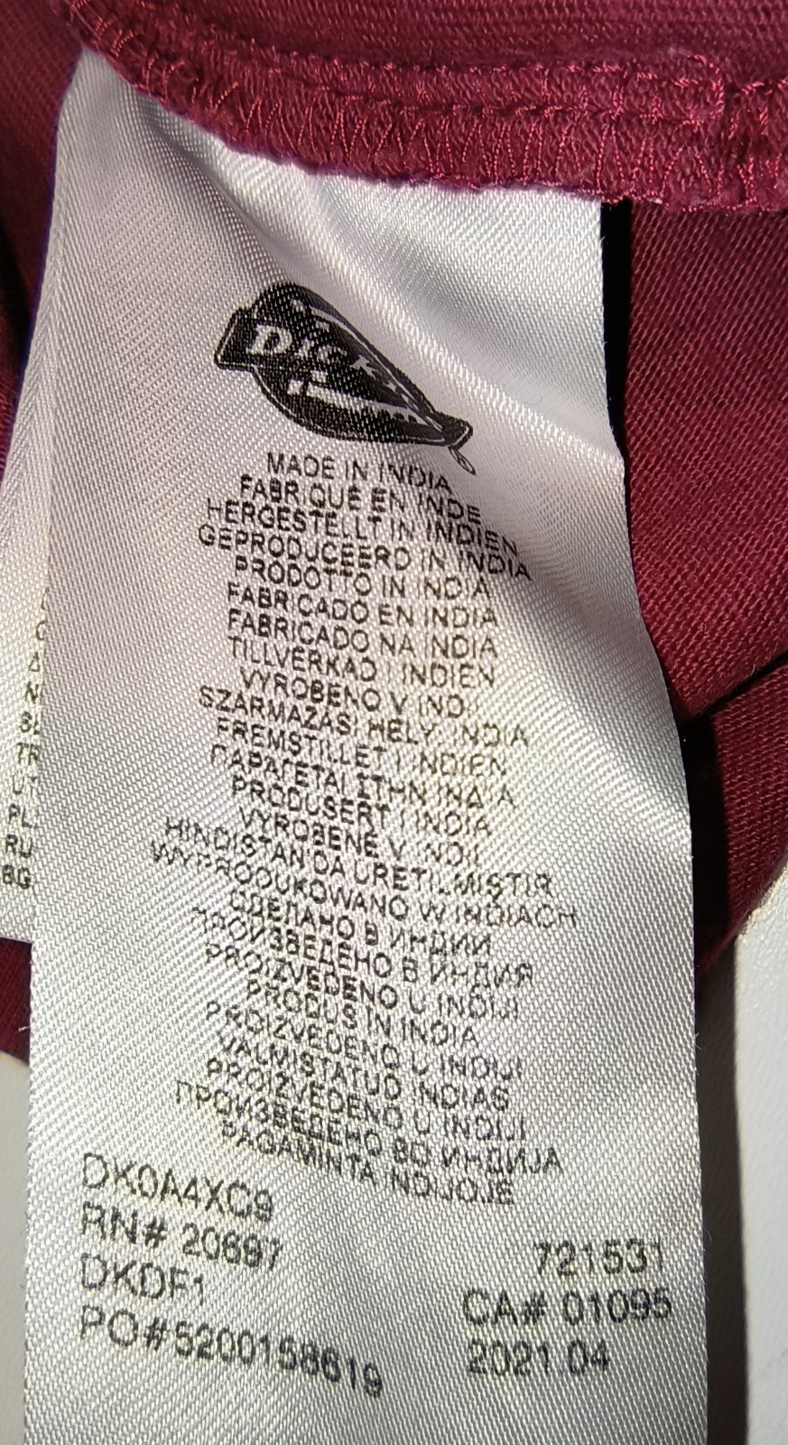 Dickies T-Shirt M Red Burgundy Classic Horseshoe Graphic Logo Cotton Tee Mens