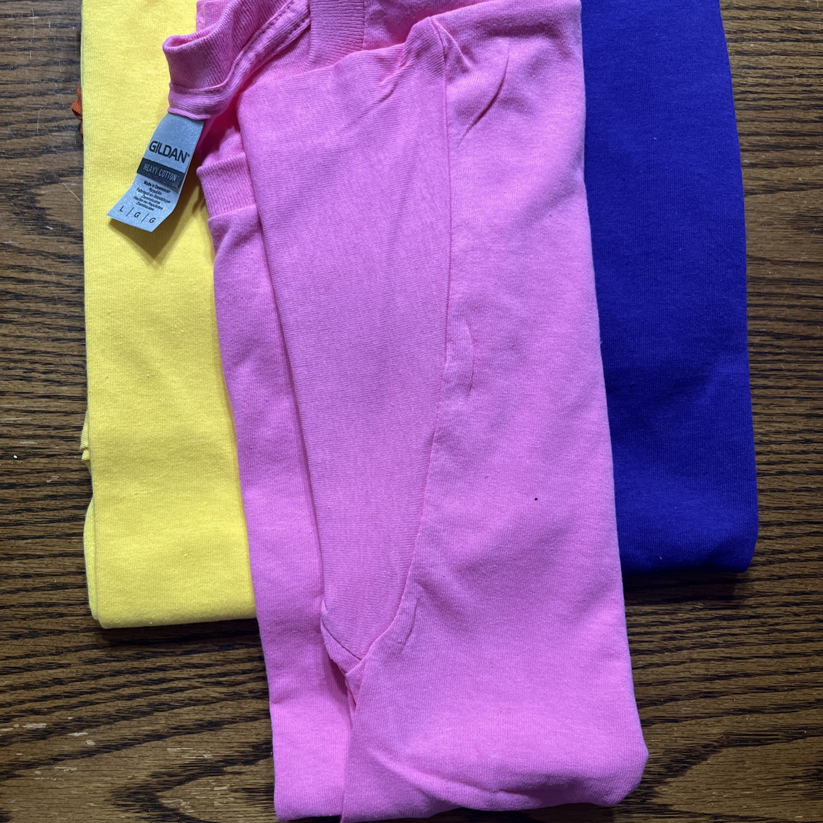 Gilden Heavy Cotton T-shirts Multicolors Size Large No Pocket Set Of Five