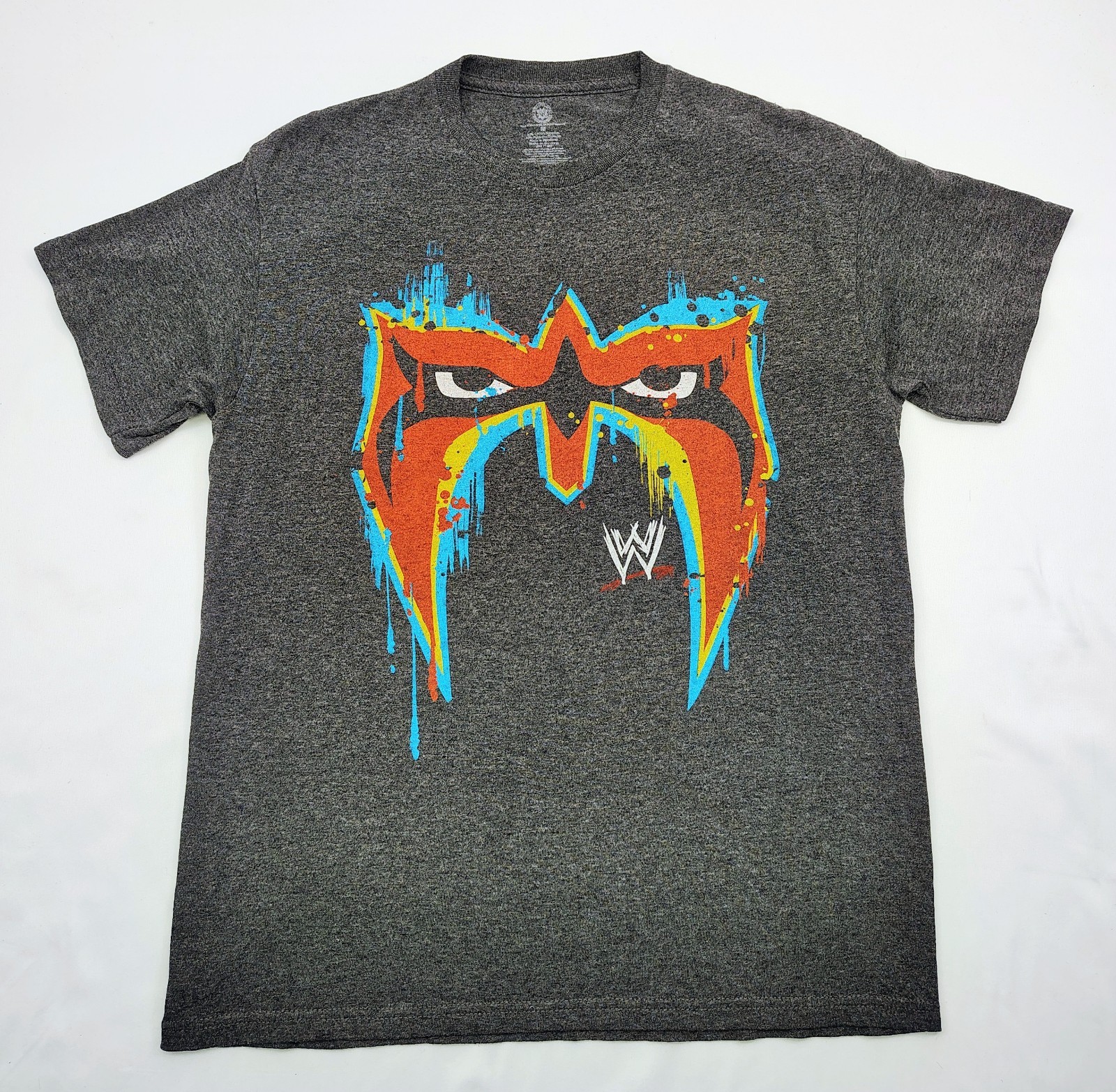 Ultimate Warrior Mask WWE Wrestling T-Shirt Men’s Size Medium Gray EUC!