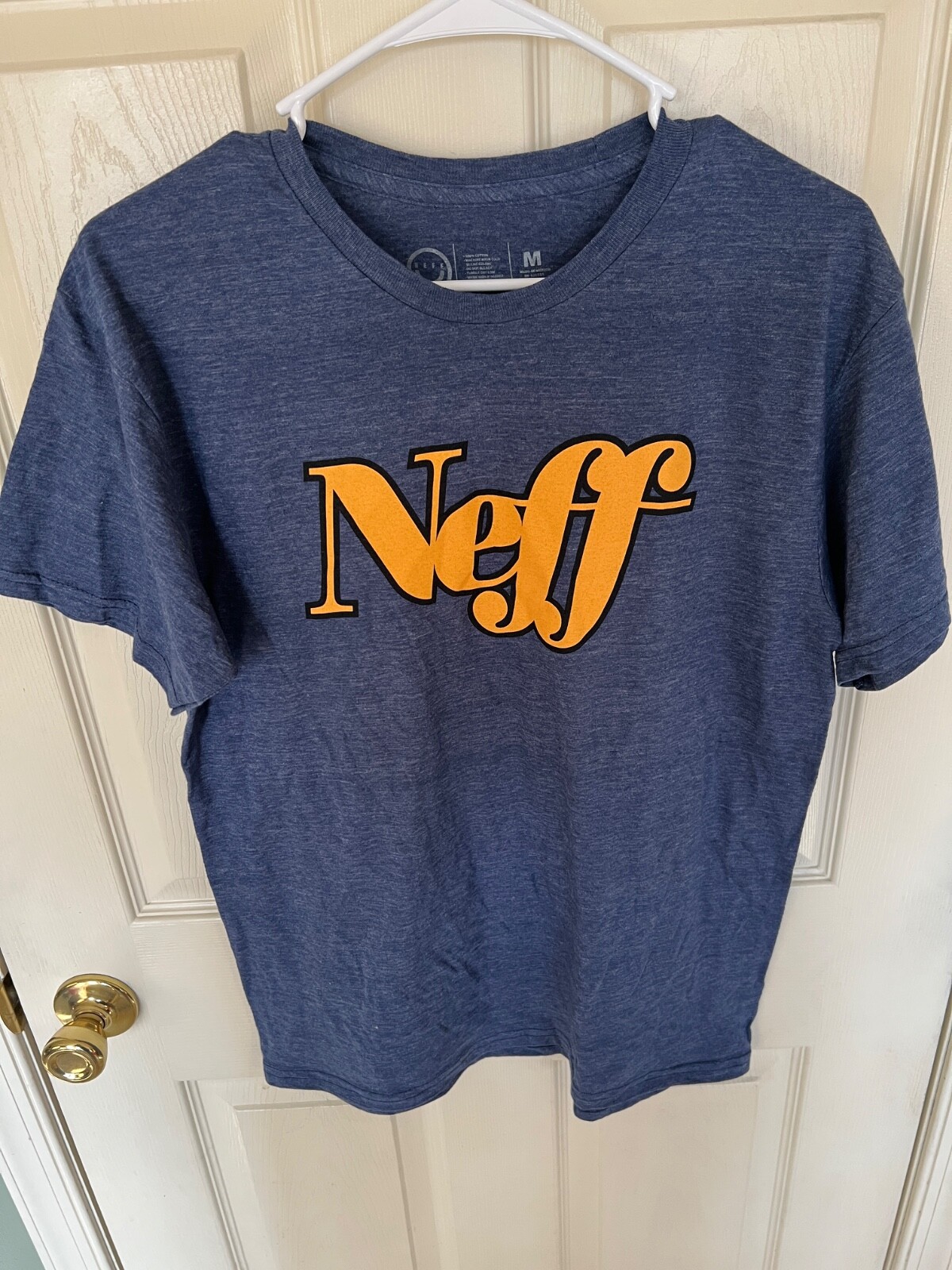 NEW NWOT LOT OF 2 Neff T-Shirts Mens Size MEDIUM Cotton Heather Gold Logo/Orange