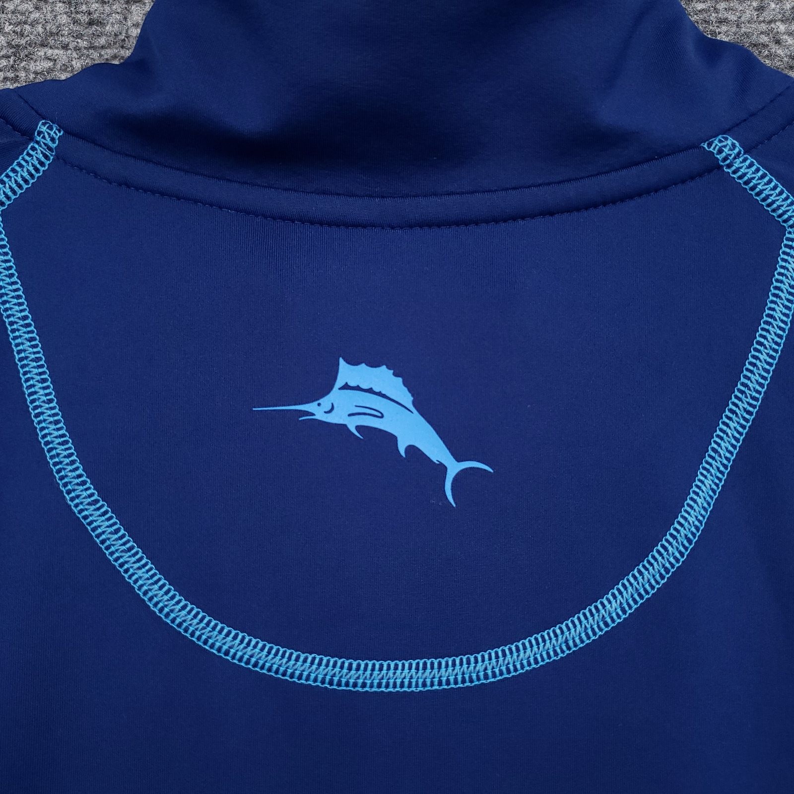Tommy Bahama 1/4 Zip Shirt Mens XL Blue Two Tone Mock Neck Pullover Activewear