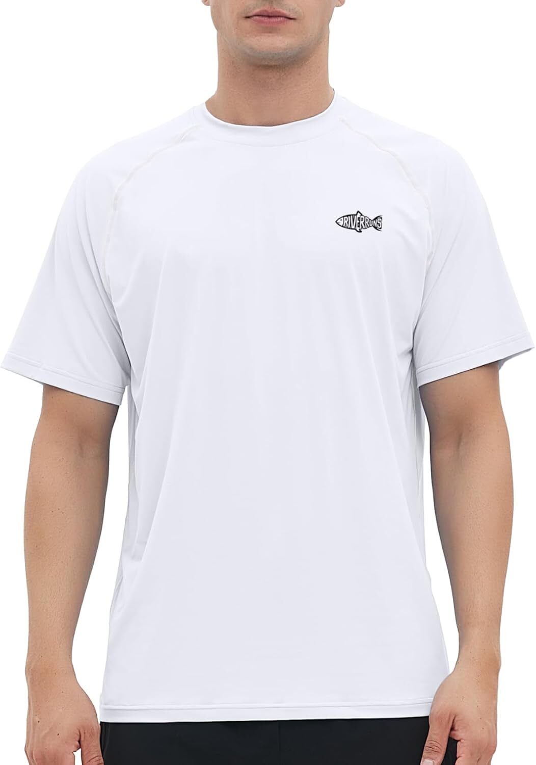Men’s Rash Guard Short Sleeve UPF 50 Quick Dry Sun Protection Fishing T Shirt