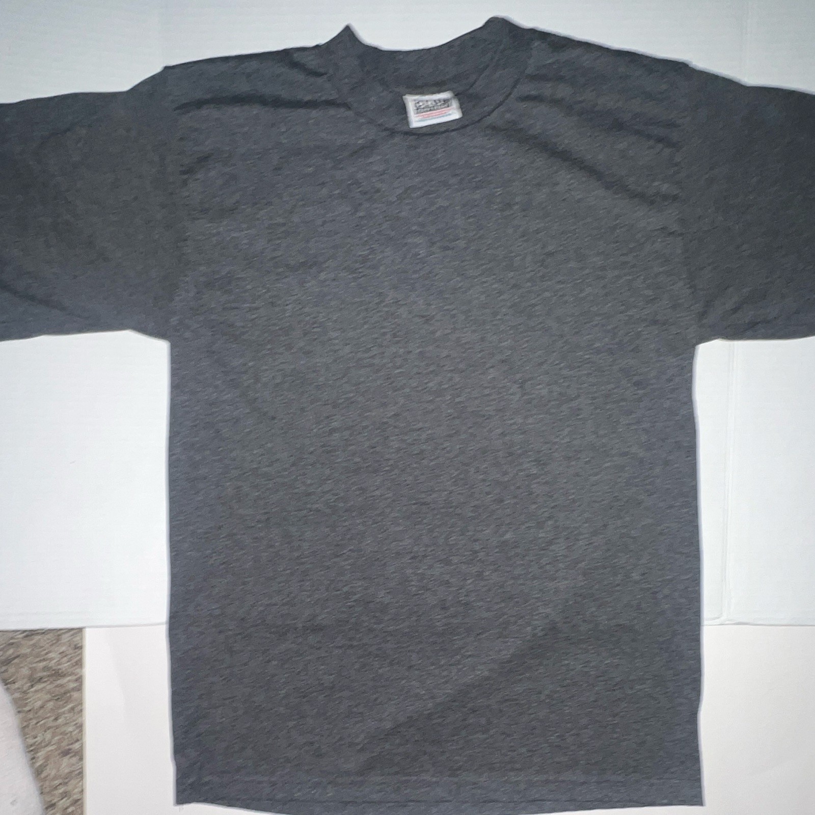 Pro Club Heavyweight Gray Solid Crew Neck Short Sleeve Knit T-Shirt Men’s M