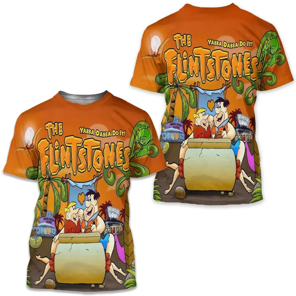 Summer Fashion Funny Cartoon Flintstones 3D Printing T-shirt V270