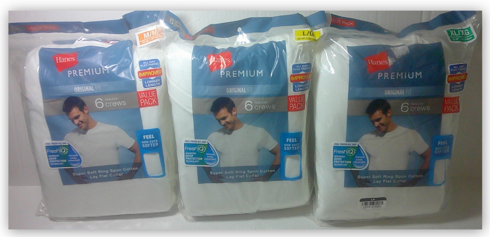 Hanes Premium Original Fit Crewneck T-shirts WHITE S M L XL Fresh IQ LAY FLAT