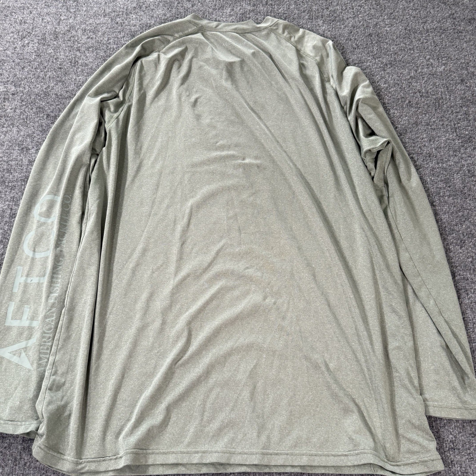 AFTCO Shirt Mens XL Green Performance Fishing Long Sleeve Lightweight Stretch