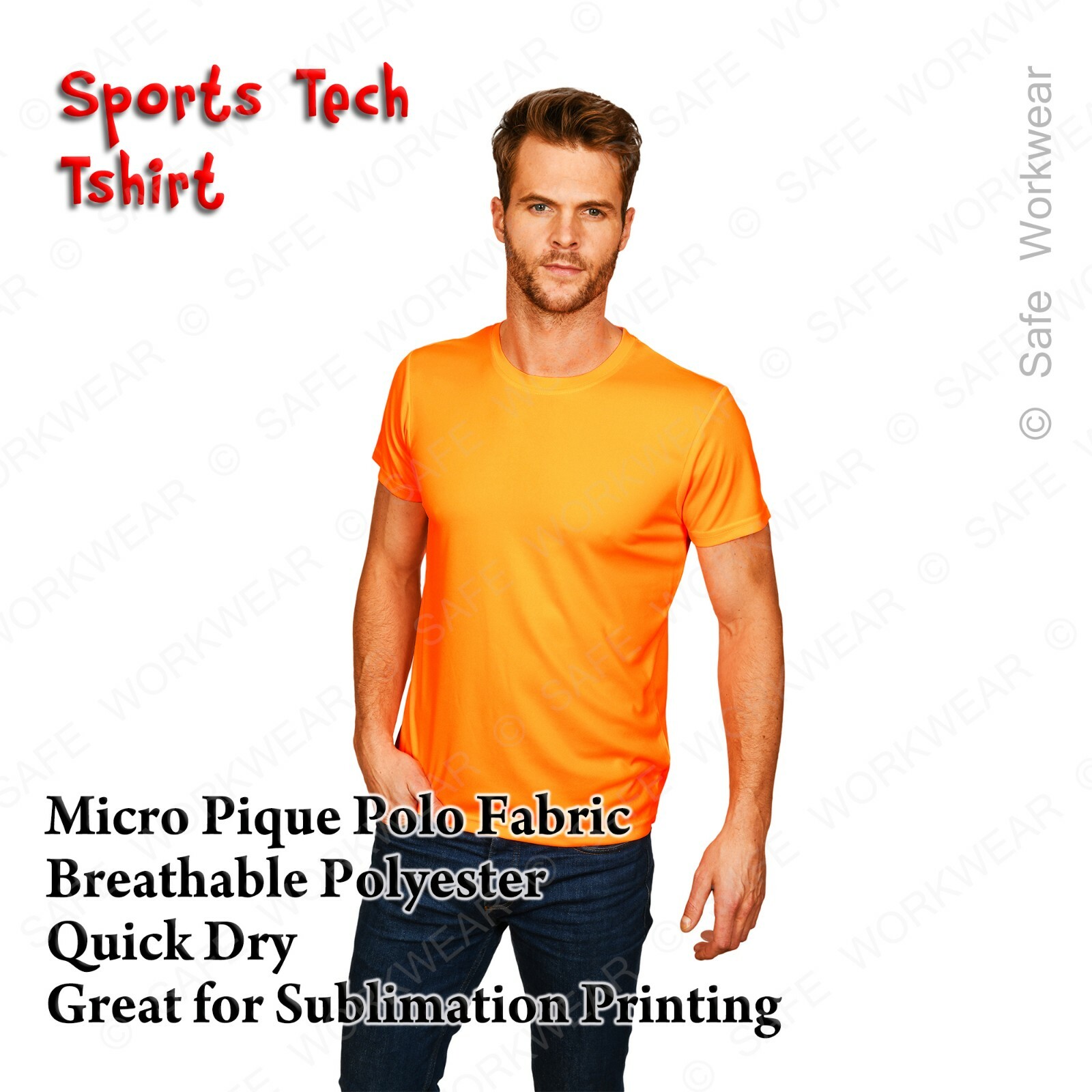 Sports Tech Tshirt – Breathable Quick Dry – Micro Pique Polo Sublimation Fabric