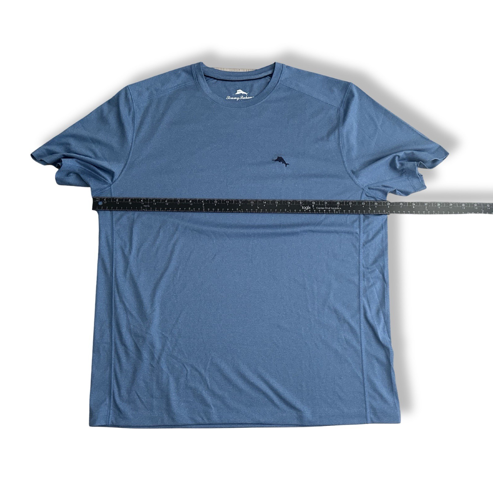 Tommy Bahama Mens Large Blue Performance Shirt Athletic Stretch Short Sleeve Tee
