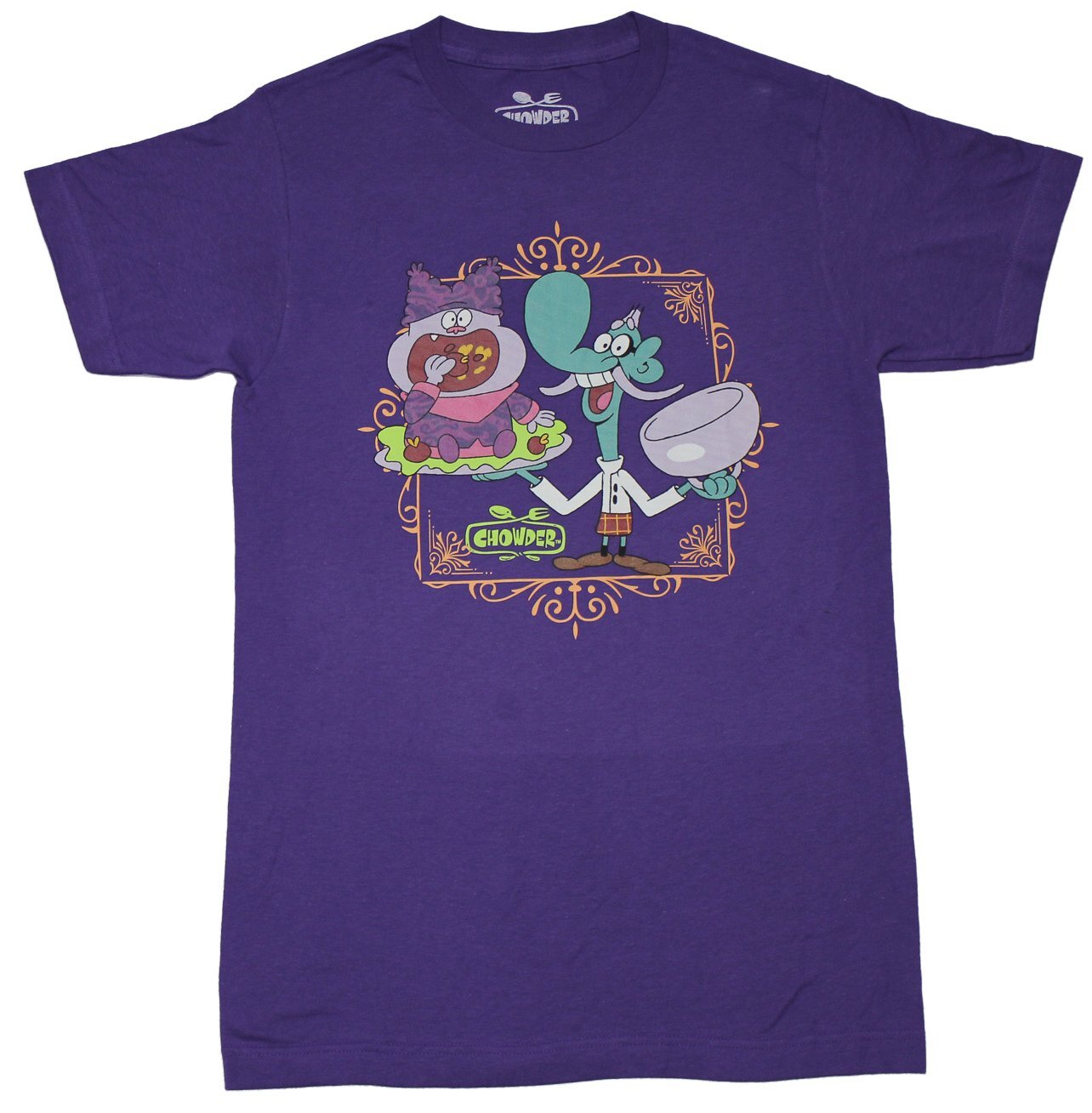 Chowder New Adult T-Shirt – Duo Chowing Down in Picture Frame