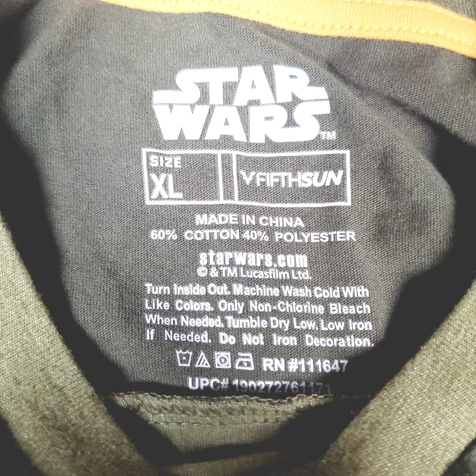 Star Wars Rogue One Graphic T‑Shirt Men’s XL 5th Sun Green Poster Tee Pre‑Owned
