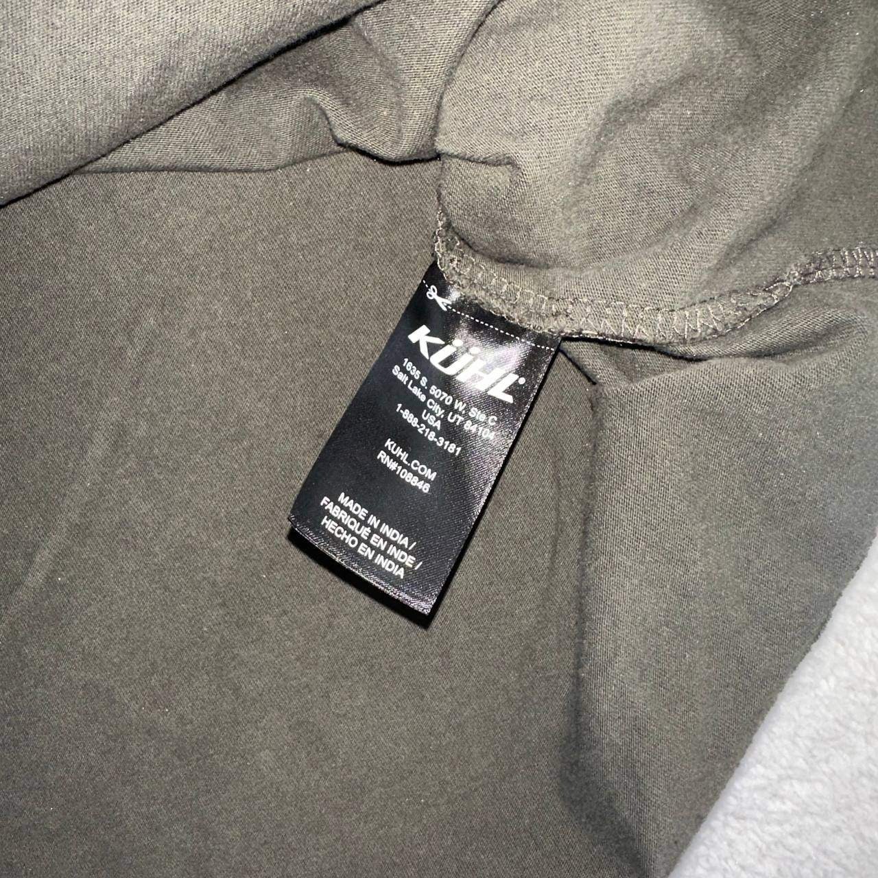 Kuhl Kommando Wildfibre Long Sleeve T-Shirt Olive Green Organic Cotton Zip XL