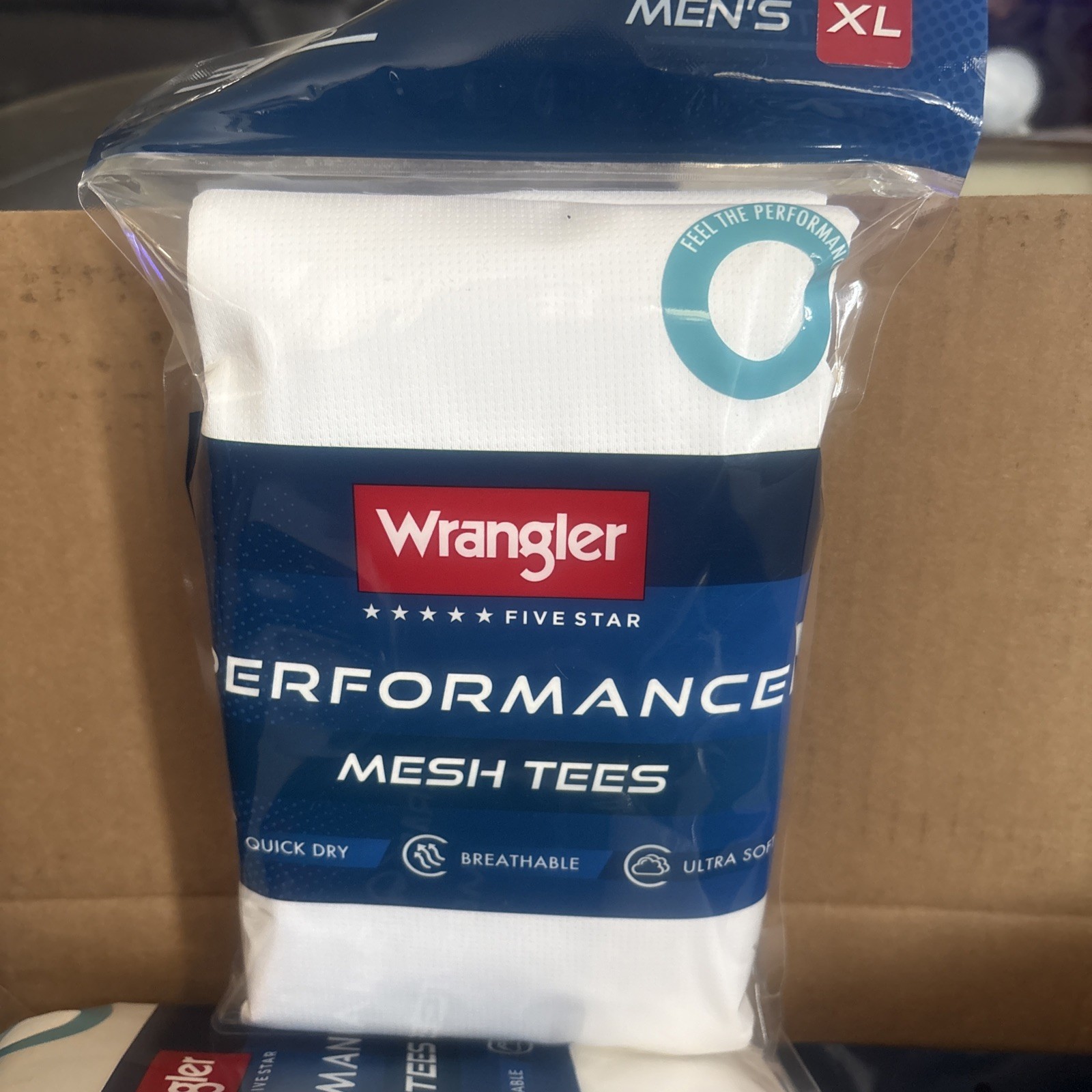 Wrangler Men’s Size XL White 3-pack Performance Mesh Tees