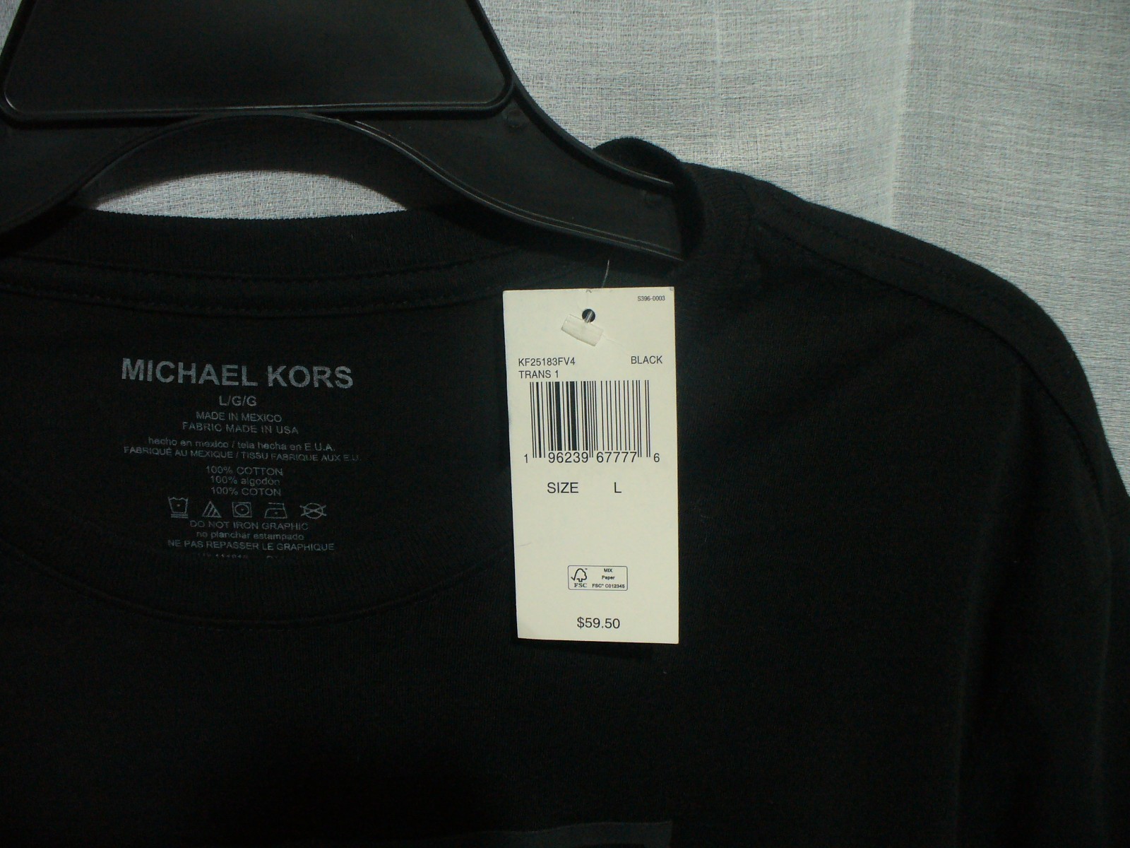 Michael Kors Mens Black Logo Tee Size Large NWT