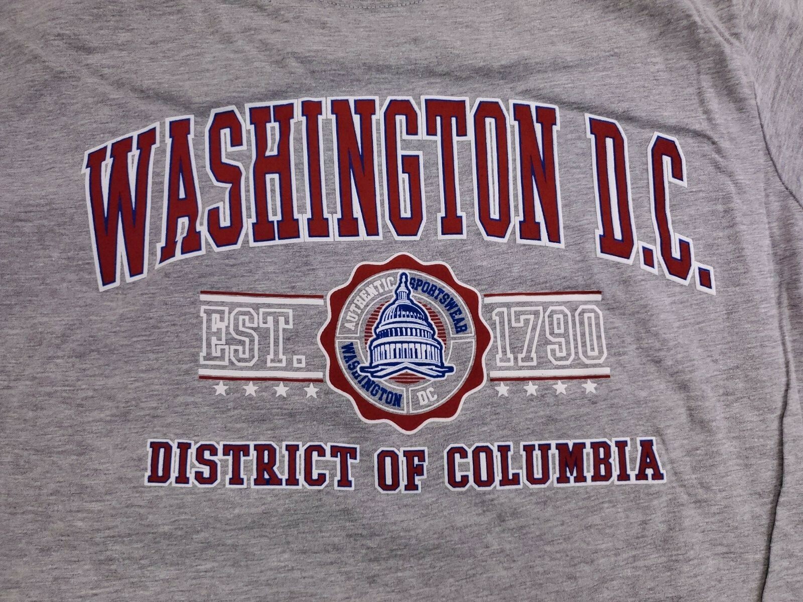 Stellar Washington DC T-shirt Size M Medium Gray District of Columbia Cotton