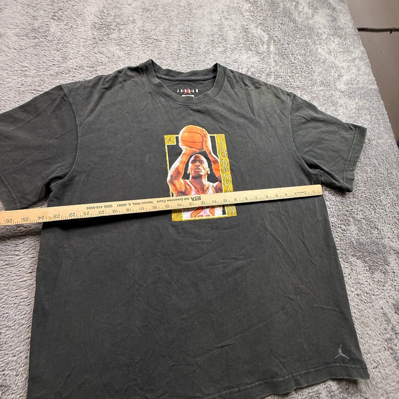 Air Jordan Men’s M Oversized Graphic Tee Michael Jordan #23 Black Wash Cotton