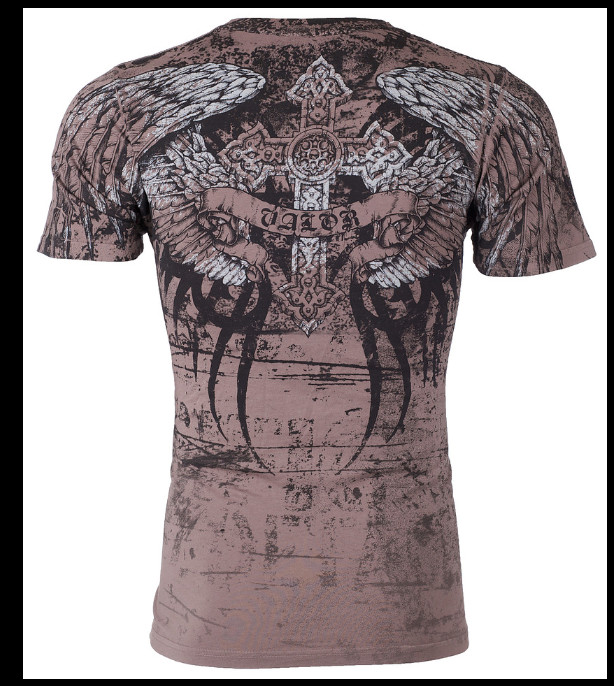 XTREME COUTURE by AFFLICTION Charcoal ROT Short Sleeve Slim Fit T-shirt NWT