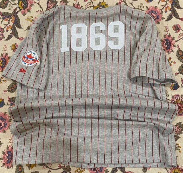 New Era Cincinnati Reds Grey THROWBACK Design Short Sleeve Tshirt Mens XL
