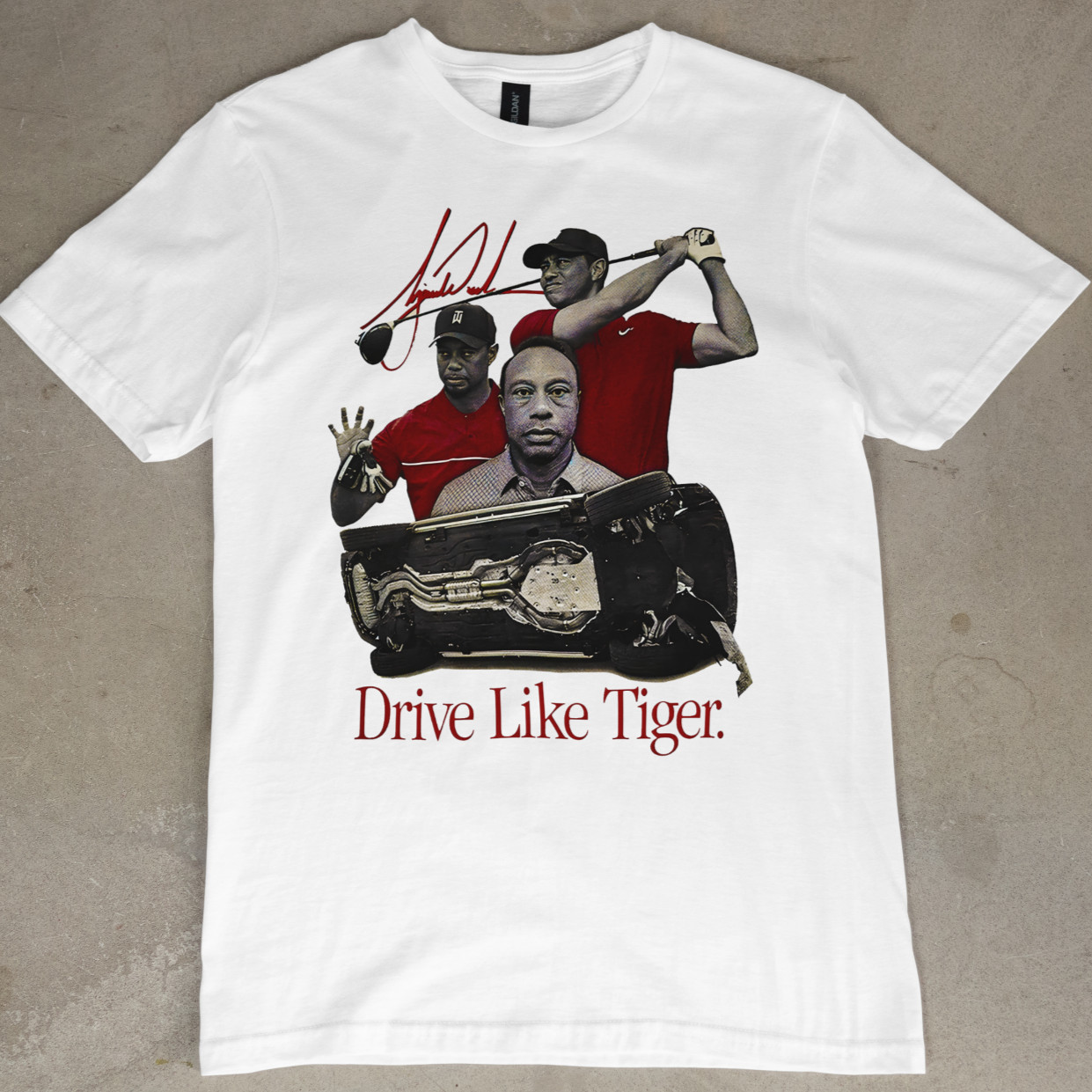 Tiger Woods T-Shirt DUI Driving Golf Vintage Style Retro Graphic Tee Unisex NEW