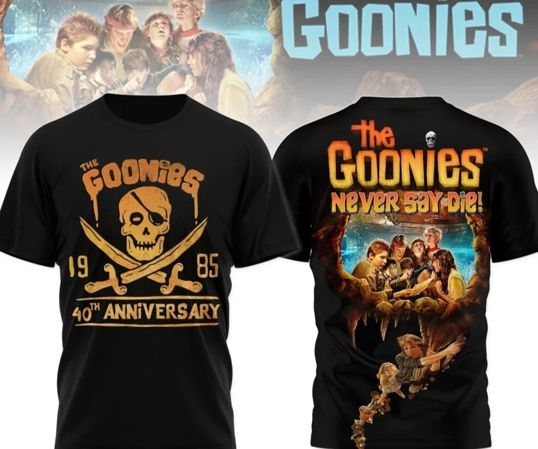 The Goonies 1985 40th Anniversary Never Say Die 3D T-Shirt Unisex Full Size
