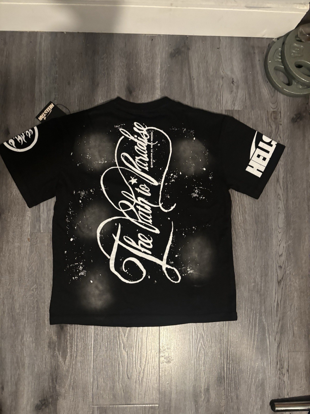 HELL STAR Men’s S Black Graphic Print Logo Crew Neck Short Sleeve T-Shirt 810#