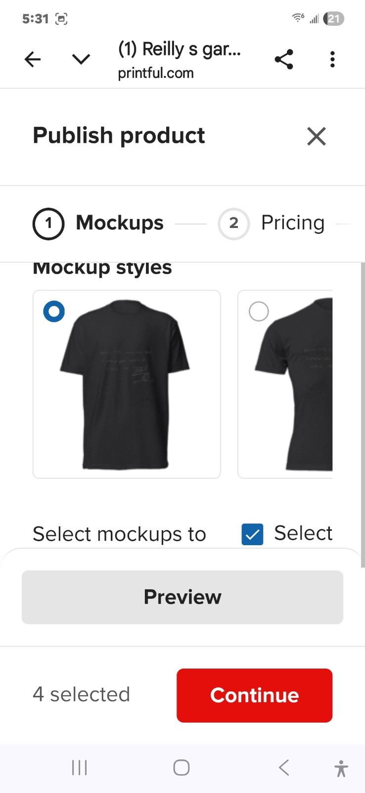 Printful Black Cotton Jersey Men’s Regular Fit Crew Neck Short Sleeve T-Shirt