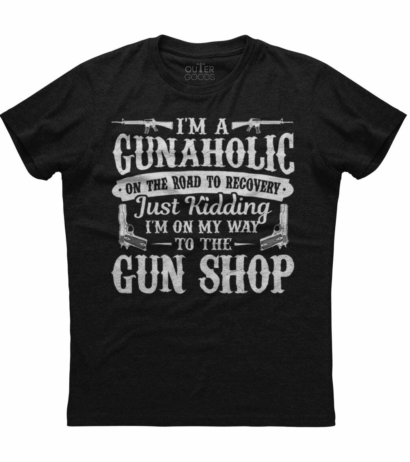 Mens 2nd Amendment Gunalcoholic Pro-Gun Gun Rights Patriotic T-shirt USA US