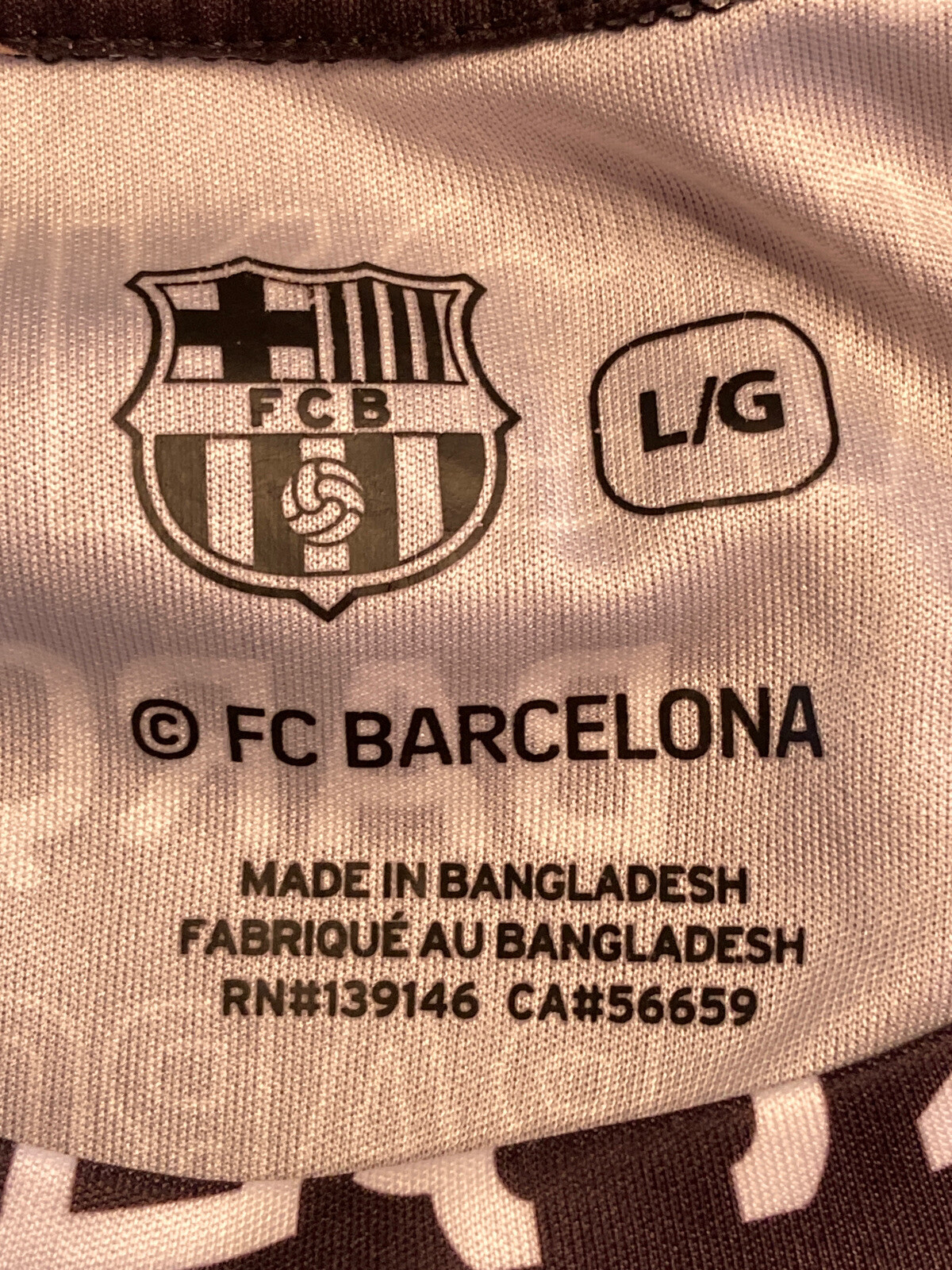 Barca FC Barcelona Mens Polyester Tshirt Sz L Black All Over Print Soccer Futbol