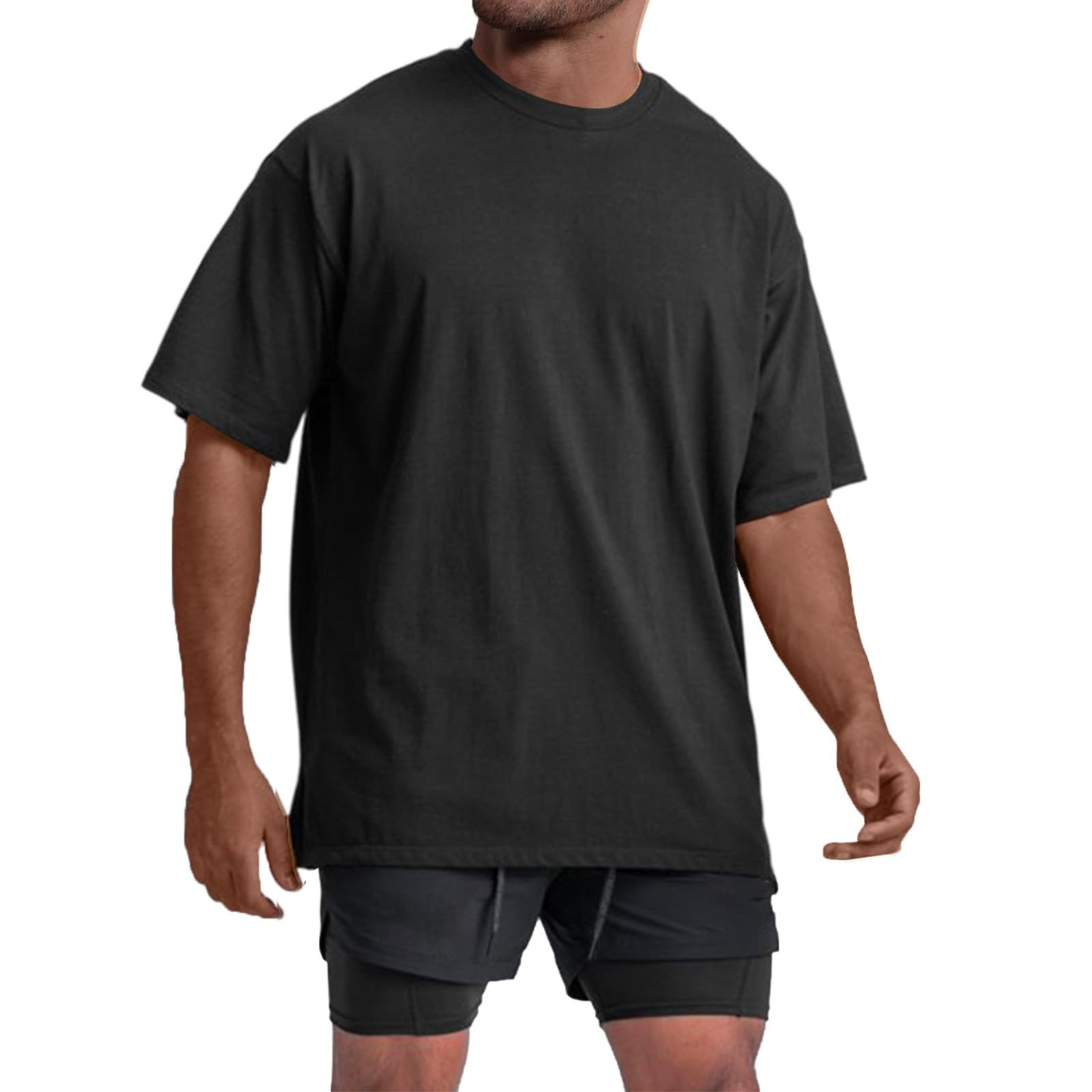 Men’s Oversized Workout T-Shirts Lightweight Quick Dry Short Sleeve Tshirts C…