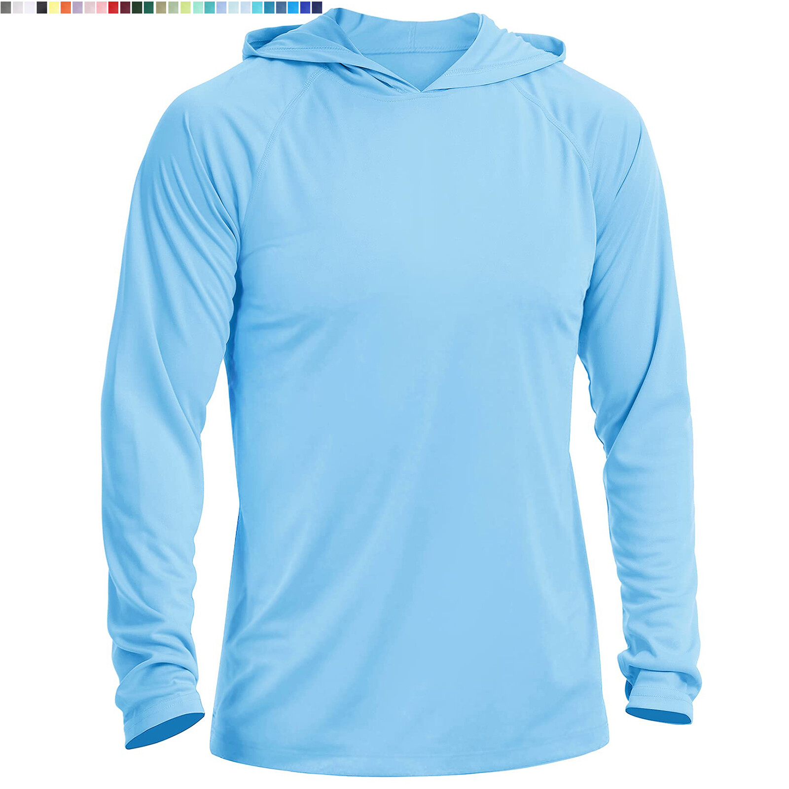 UPF50+ Mens Sun Block UV Shirts Casual Hoodies Outdoor Fishing Gym Workout Sport