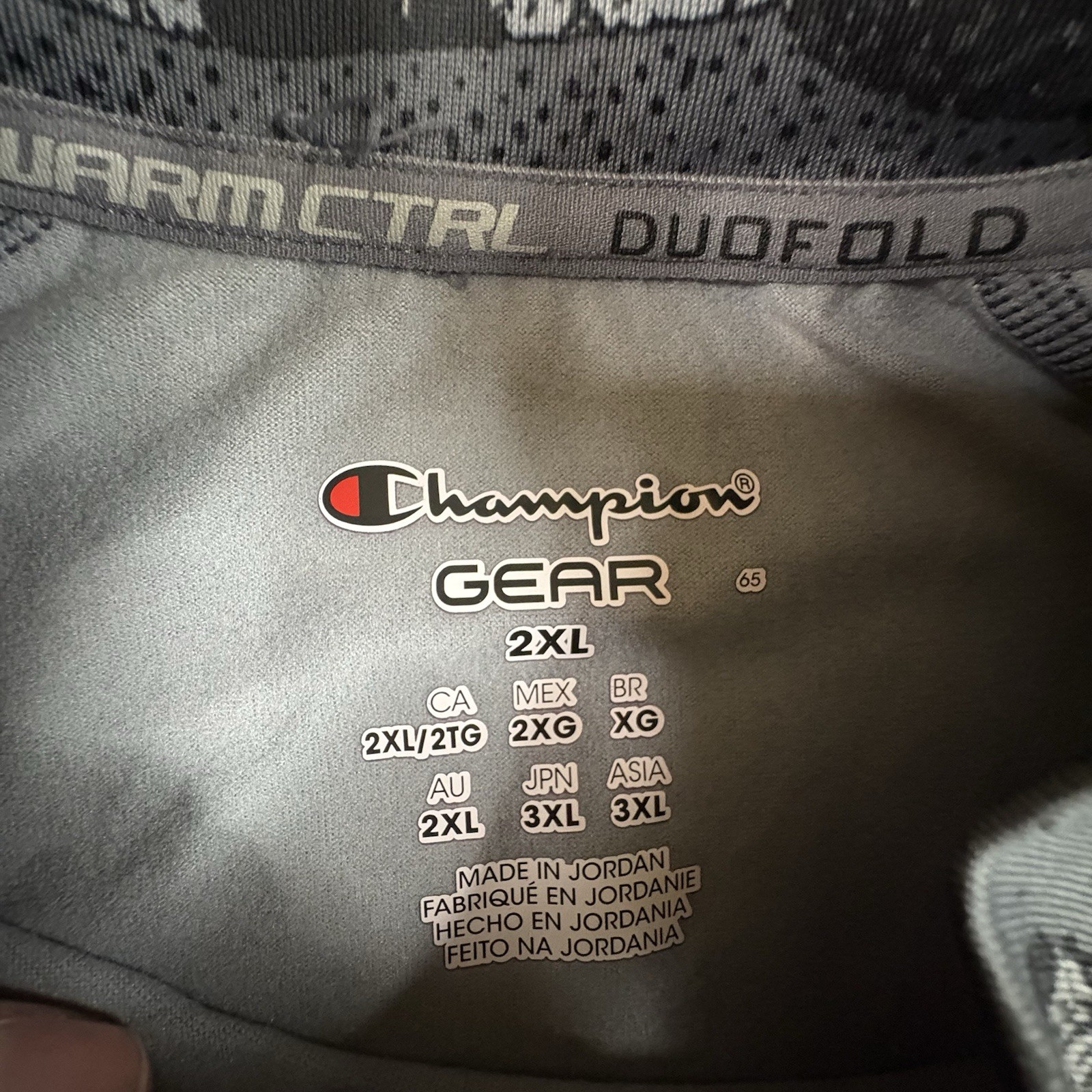 Champion Gear Men’s 2XL Gray Camo DuoFold WarmCTRL Performance LS Mock Neck