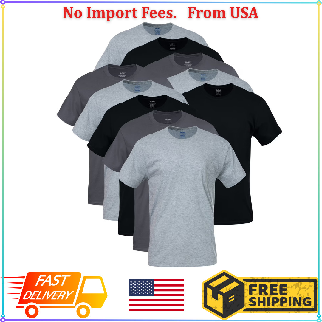 Gildan Adult Men’s Short Sleeve Crewneck Assorted Color T-Shirt 10-Pack Size 2X