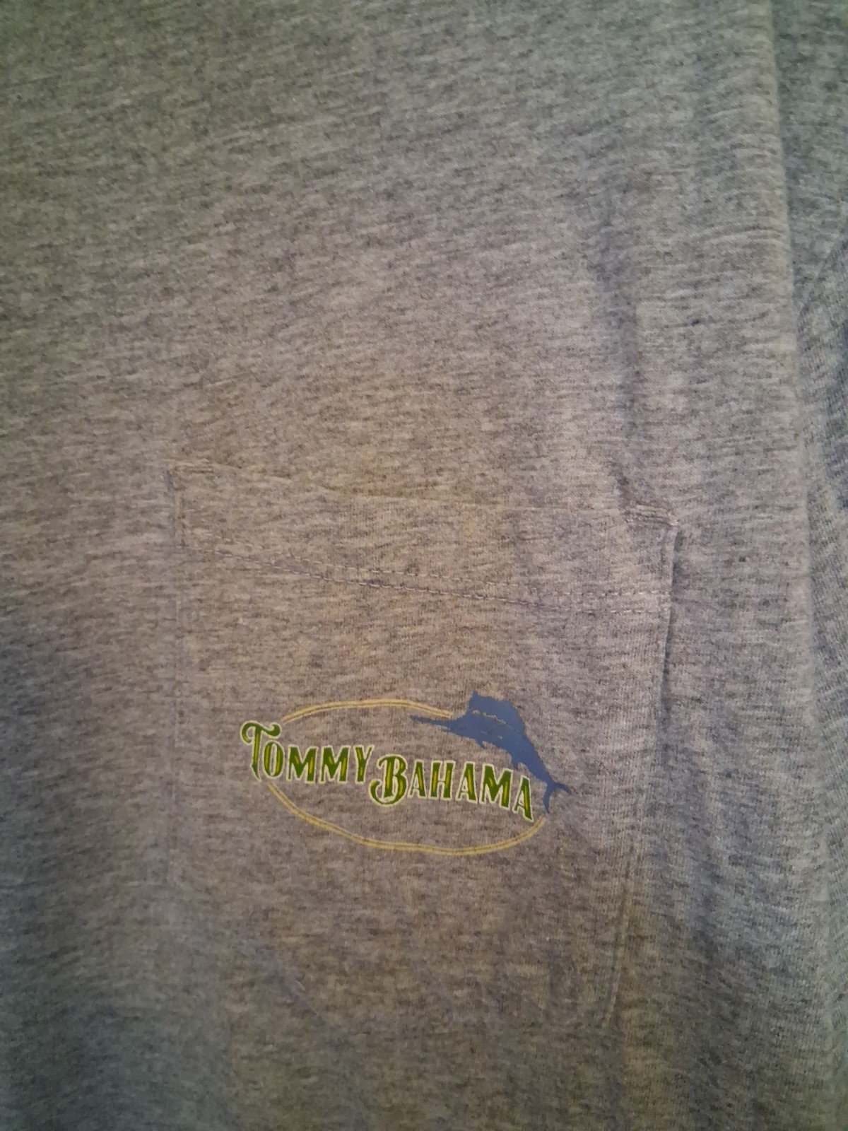 Tommy Bahama Men’s XXL Gray Short Sleeve Crew Neck Pocket Reelin’ & Dealin’ Tee