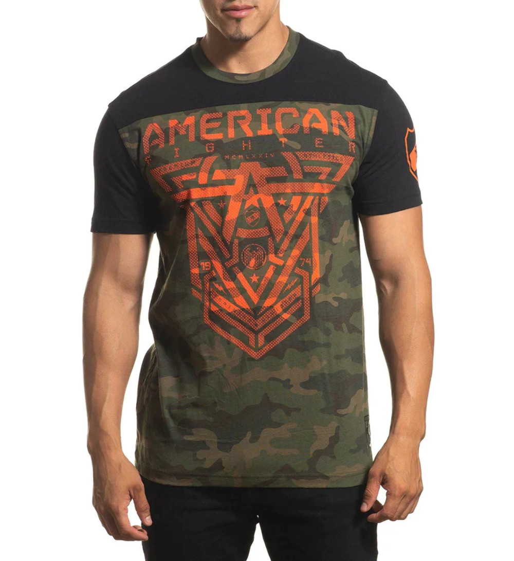 AMERICAN FIGHTER Men’s T-shirt GLOVER Athletic Military Green XS-4XL
