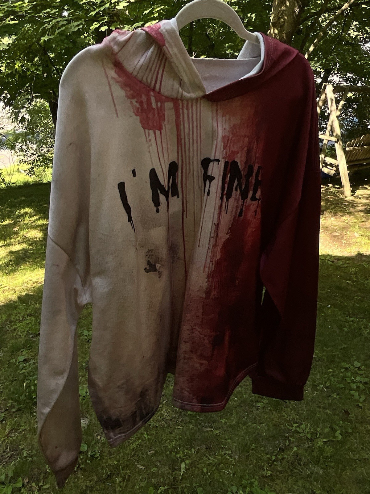 Unisex “I’m Fine”Faux Blood Effect Hoodie Size 5X NNW