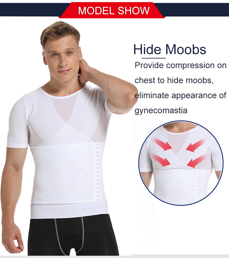 Men’s Slimming Body Shaper Vest T-Shirt Compression Tank Tummy Control Shapewear