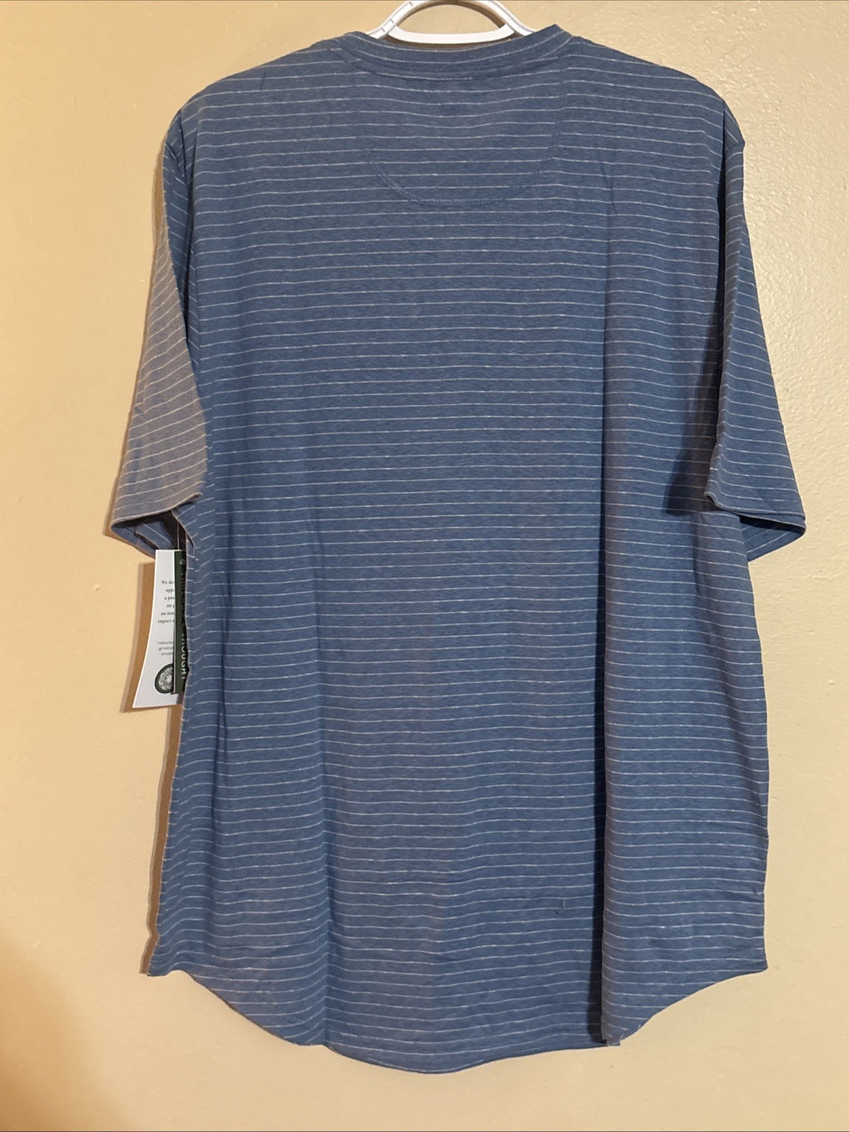 Threads 4 Thought Mens Blue XL Topview Stripe Triblend Henley Eco Friendly