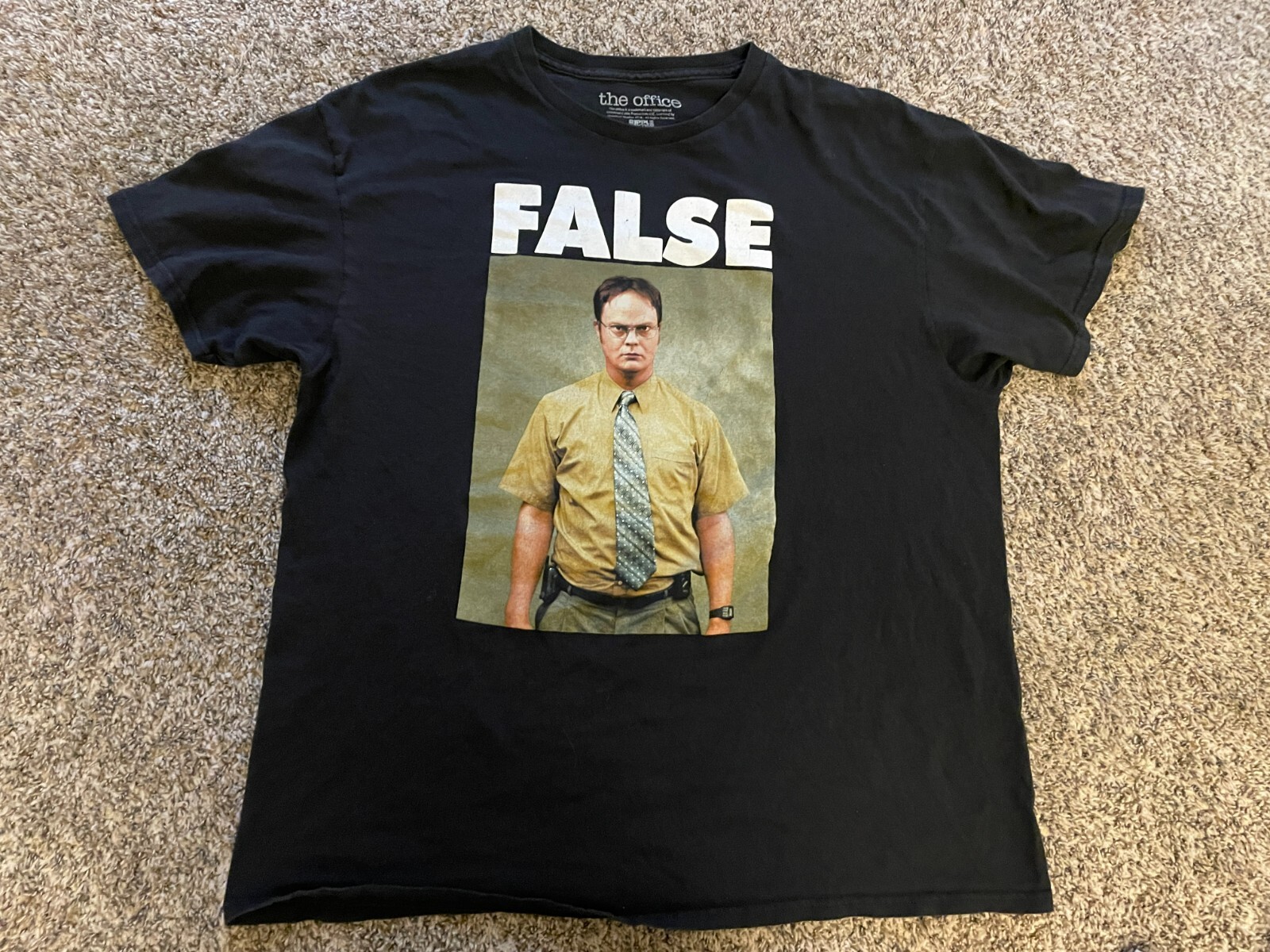 The Office T-Shirt Men’s Size XL Black FALSE Dwight Schrute Graphic Print Tee